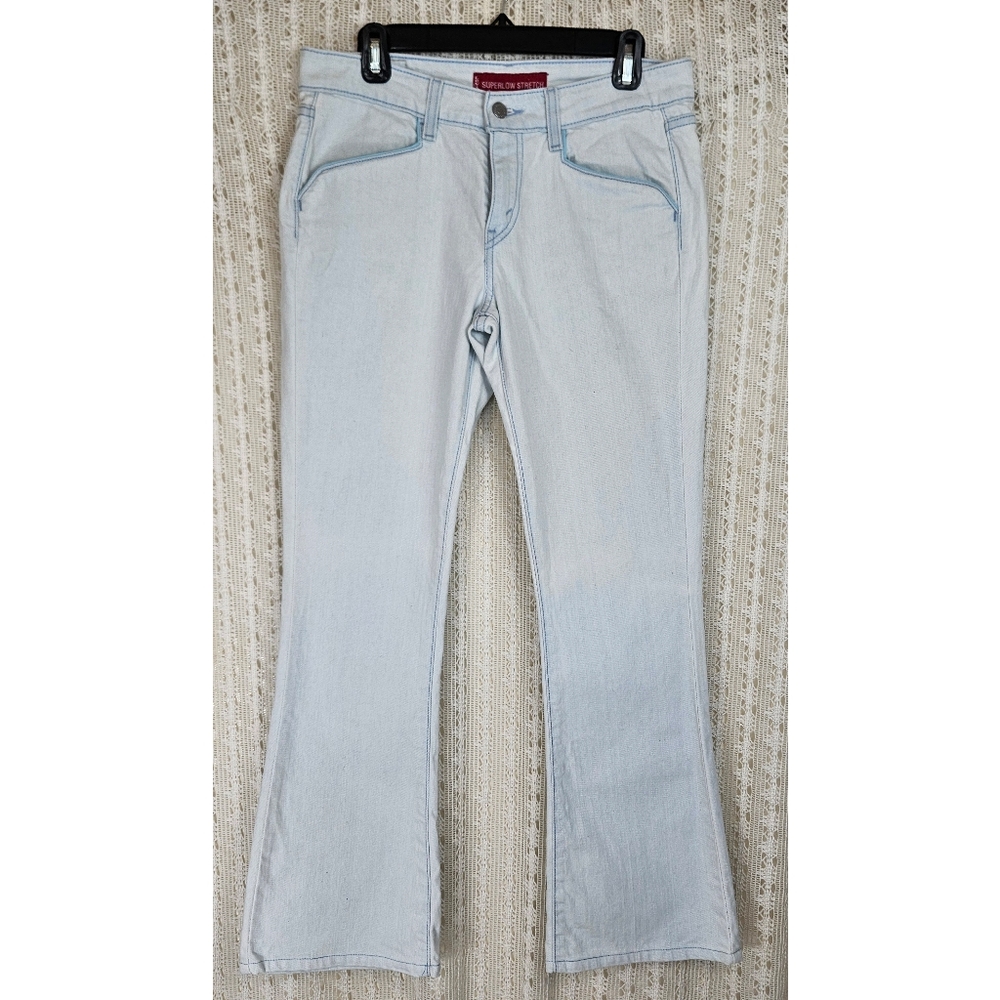Levi's Superlow Stretch Bootcut Acid Wash Jeans Size 7